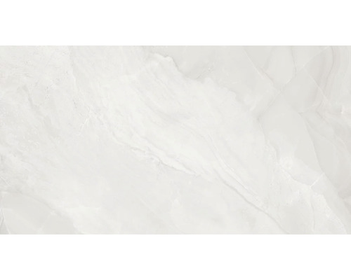 Wand- en vloertegel Clo perla gepolijst 60x120 cm gerectificeerd Decoratieve witte wandtegel met marmerlook