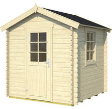 Houten tuinhuis met deur en raam