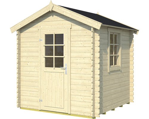 OUTDOOR LIFE Blokhut Wels incl. vloer onbehandeld vurenhout 220x200x245 cm Houten tuinhuis met deur en raam