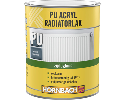 HORNBACH Radiatorlak zijdeglans RAL 9010 750 ml PU Acryl radiatorlak blik