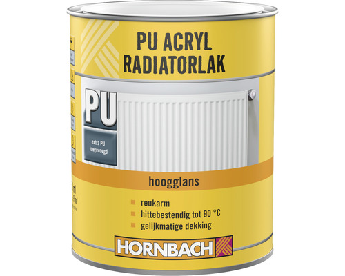 HORNBACH Radiatorlak hoogglans RAL 9010 750 ml Blik PU Acryl radiatorlak