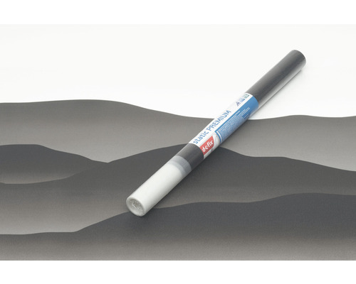 Zelfklevende statische premiumfolie op een grijs oppervlak