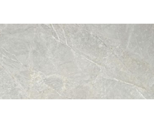 Wand- en vloertegel Syr light gepolijst 59x119 cm gerectificeerd Grijze marmeren tegel met nerven