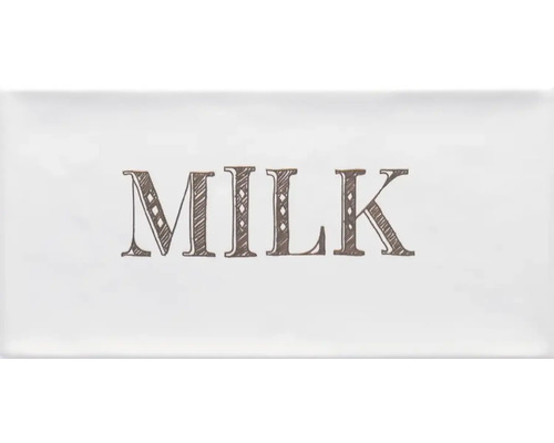 Decoratief bord met de tekst melk