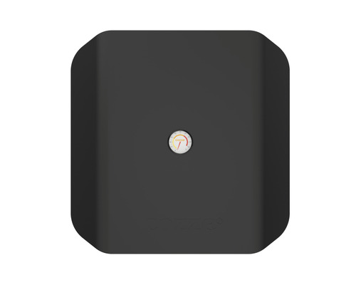 Buitenkant van een zwarte grill met temperatuurweergave