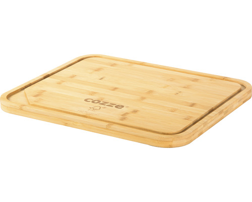 Rechthoekige bamboe snijplank met groef rondom