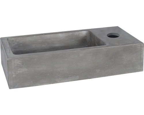 Rechthoekige opzetwastafel van beton