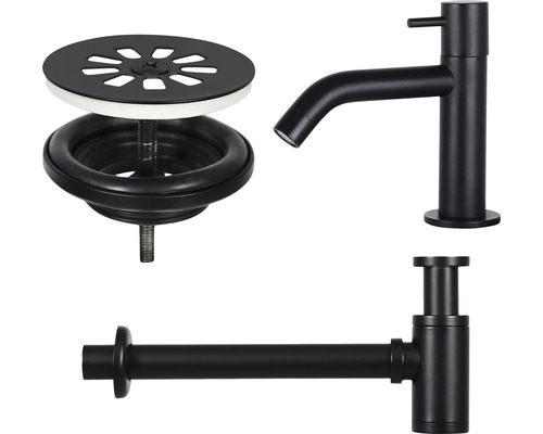 Wastafelarmatuur met sifon en afvoergarnituur