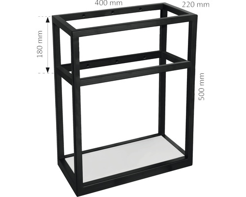 Wastafelonderkast frame van metaal met afmetingen 400 bij 220 bij 500 millimeter
