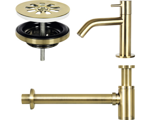 Wastafelkraan, sifon en afvoergarnituur van metaal