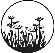 Decoratief element met plantenpatroon in een ronde lijst