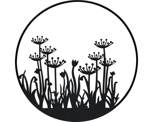 Decoratief element met plantenpatroon in een ronde lijst