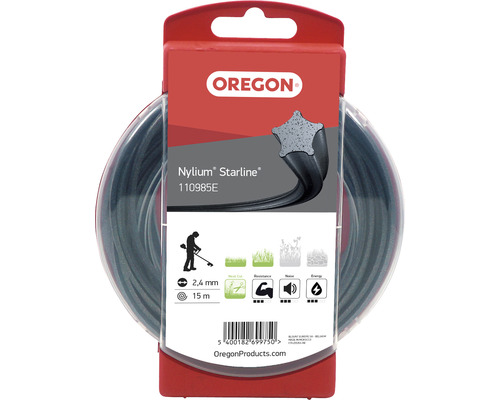 OREGON Trimmerdraad Nylium- Starline 2,4 mm x 15 m Oregon Nylium Starline trimmerdraad, 2,4 mm diameter en 15 m lengte