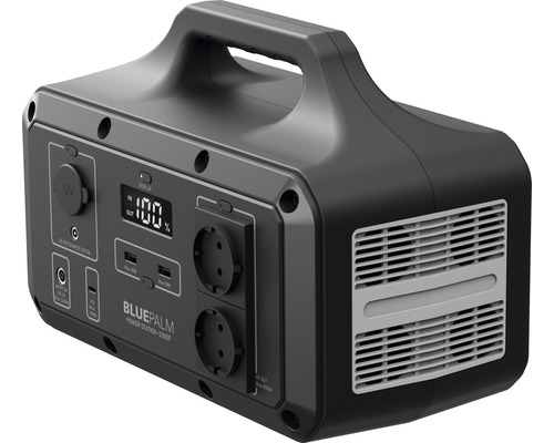 Draagbare BluePalm Power Station met display, USB- en stopcontactaansluitingen
