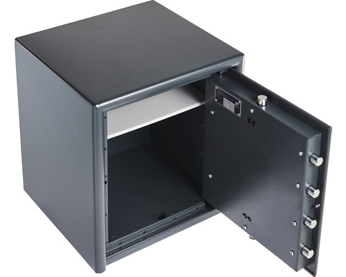 Geopende kluis met een plank