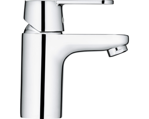 Glanzende, verchroomde wastafelmengkraan.