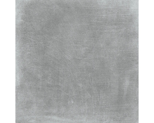 Grijze keramische tegel met mat oppervlak.
