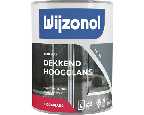 WIJZONOL Dekkend hoogglanslak RAL 7016 750 ml Wijzonol buitenlak in blik