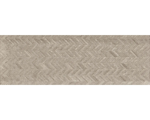 Wandtegel Nilson taupe 40x120 cm gerectficeerd Decoratieve keramische tegel met pijlpatroon voor wand- en vloerbekleding.