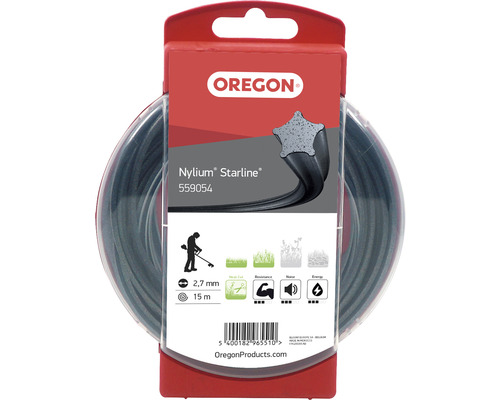 OREGON Trimmerdraad Nylium- Starline 2,7 mm x 15 m Oregon Nylium Starline trimmerdraad, 2,7 mm diameter en 15 m lengte, verpakt
