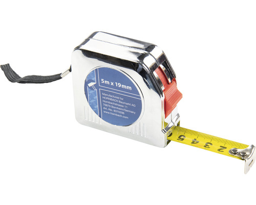 Rolbandmaat met een lengte van 5 meter en een breedte van 19 millimeter