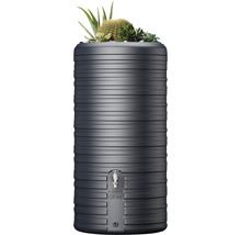 Regenton met beplanting aan de bovenzijde en waterkraan
