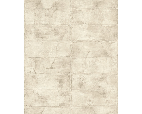 RASCH Vliesbehang 520132 Concrete steenoptiek beige Behang met steenmuurlook