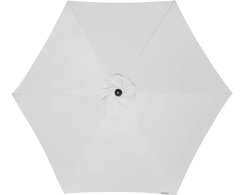 Onderaanzicht van een zeshoekige parasol