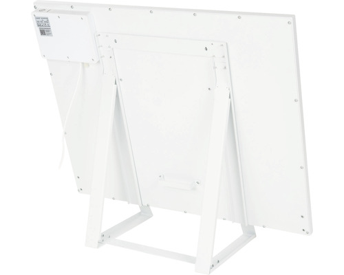 Achterkant van een verwarmingspaneel met standaard