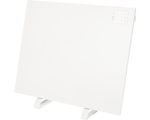 Platte radiator met digitale bediening op voetstuk