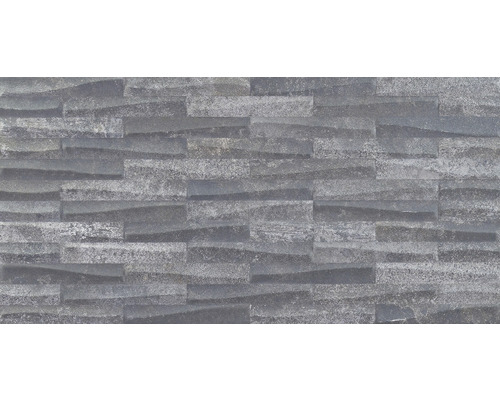 Decoratietegel wand Castle zwart décor 30x60 cm gerectificeerd Wandtegel in steenlook