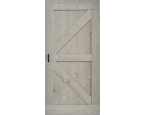 Houten deur met Z-vormig ontwerp en zwarte handgreep