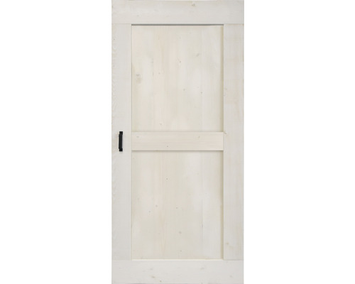 Witte houten binnendeur met zwarte deurklink