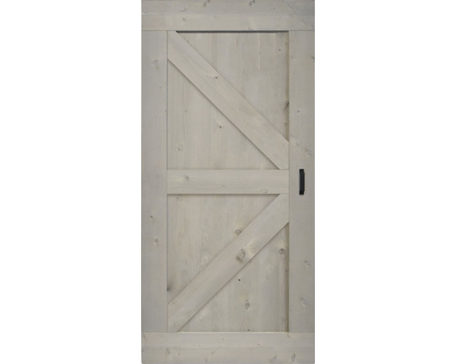 Houten deur met Z-vormige stutten en handgreep