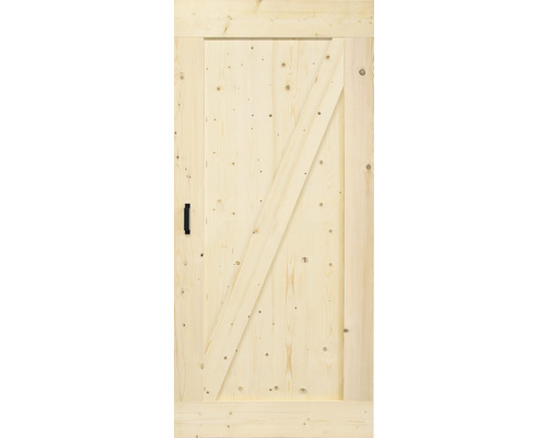 Houten deur met Z-vormige lat en handgreep