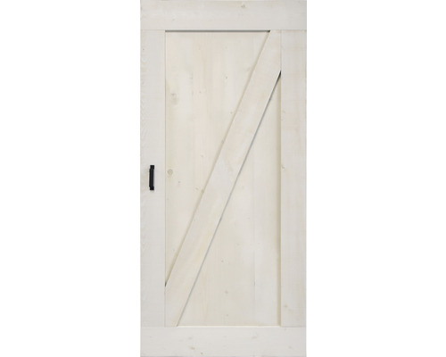 Houten deur met diagonale sierlijst en handgreep