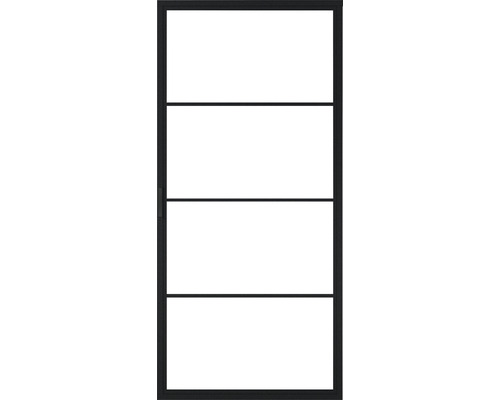 Glazen deur met frame en drie horizontale roeden
