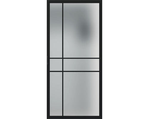 Schuifdeur met melkglas en zwart frame