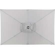 Bovenaanzicht van een rechthoekige parasol