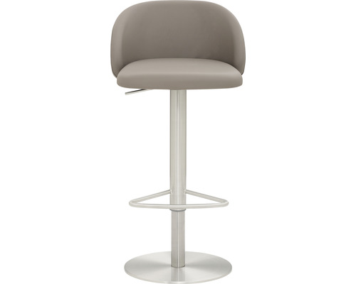 Barkruk met rugleuning, voetensteun en metalen voet