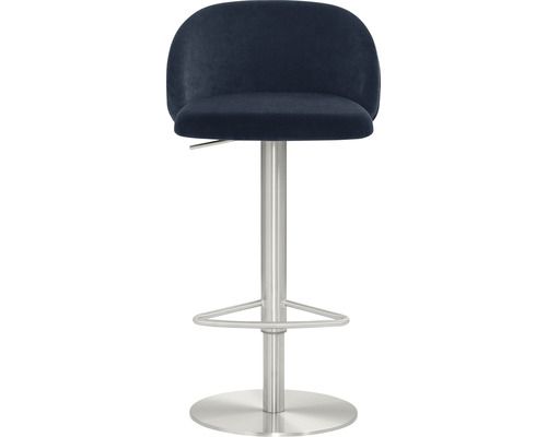 Barstoel met stoffen bekleding en metalen kolom