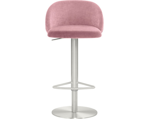 Barhocker met voetsteun, zitting van fluweel