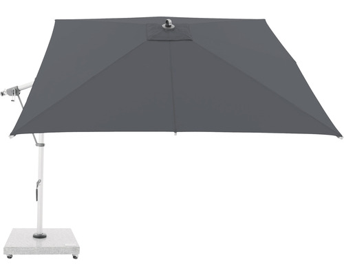 Vierkante zweefparasol met voet voor buiten