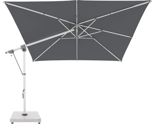 Vrijhangende parasol met grijs scherm en stevige voet