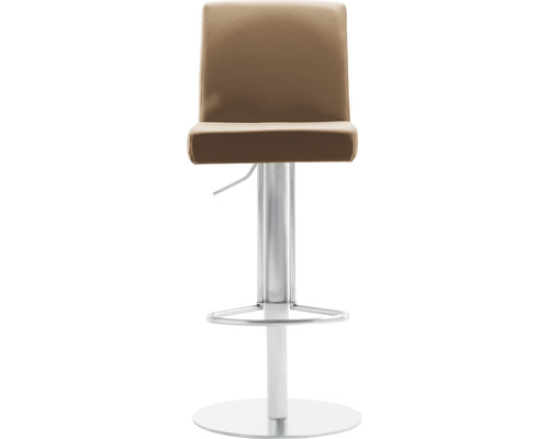 Barstoel met rugleuning en zilverkleurig frame