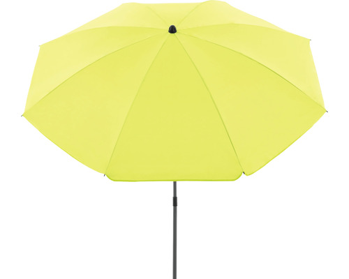 Gele parasol met standaard voor buiten
