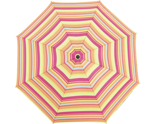 Onderkant van een parasol met streepmotief