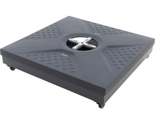 Vierkante parasolvoet met wielen voor eenvoudig transport