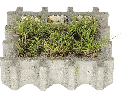 Grastegelsteen met gras en grind