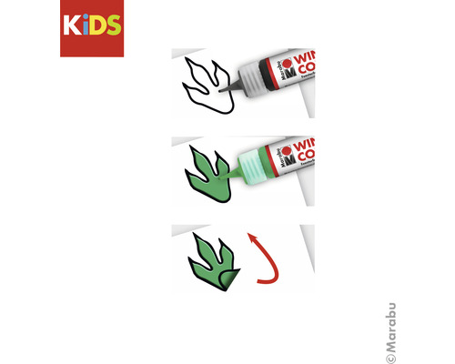 Illustratie van raamverf bij het inkleuren van een dinosaurusvoetafdruk